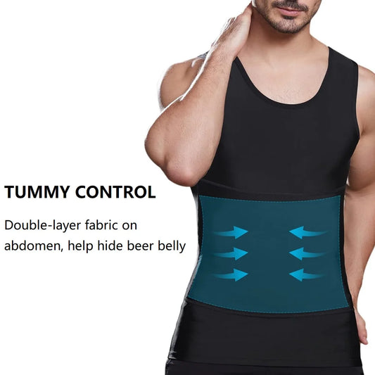 Men’s Fitness Compression Undershirt – Sleeveless Slimming Vest