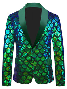 Men’s Dazzling Color Velvet Sequined Costume