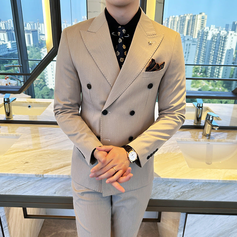 Double-Breasted Business Suit for Men