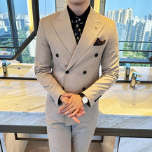 Double-Breasted Business Suit for Men