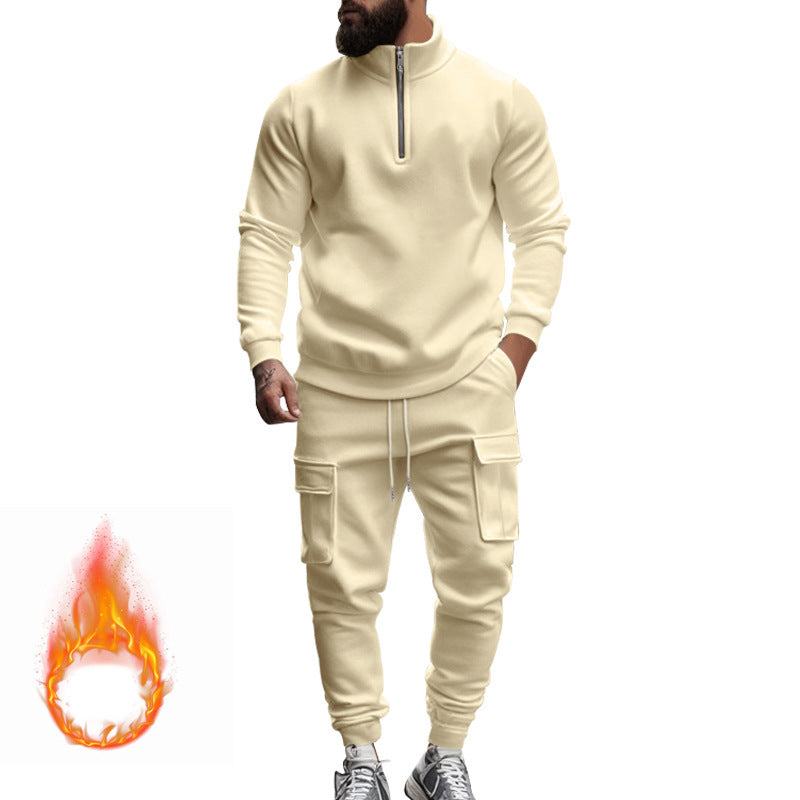 Men’s American Style Fleece-Lined Zipper Jacket