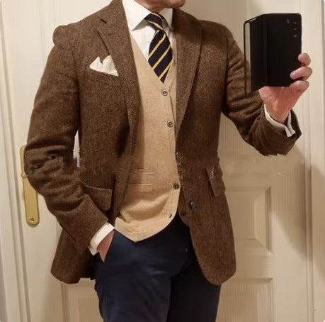 New Men’s Herringbone Suit