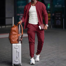 Men’s Baseball Uniform Jacket with Zipper Coat Set