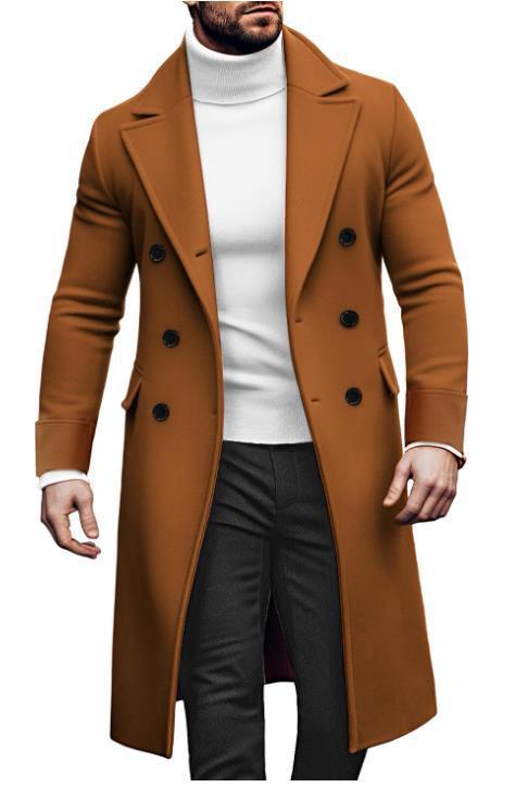 Men’s Double-Breasted Woolen Overcoat