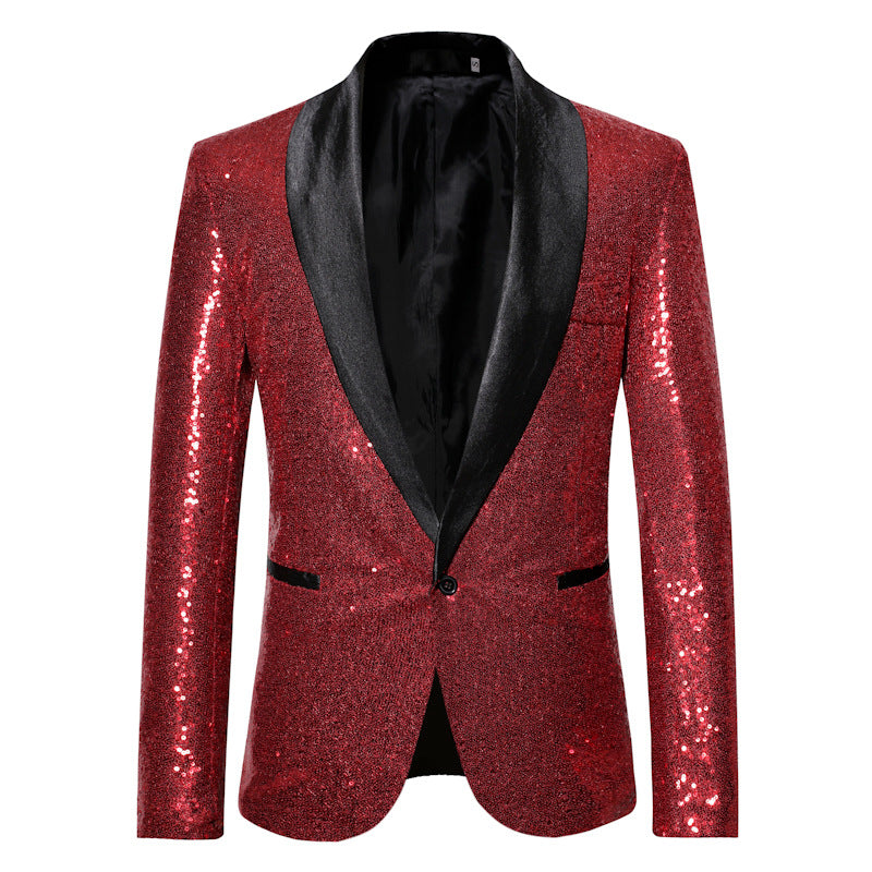 Men’s Sequined Casual Dance Suit