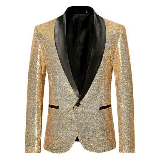 Men’s Sequined Casual Dance Suit
