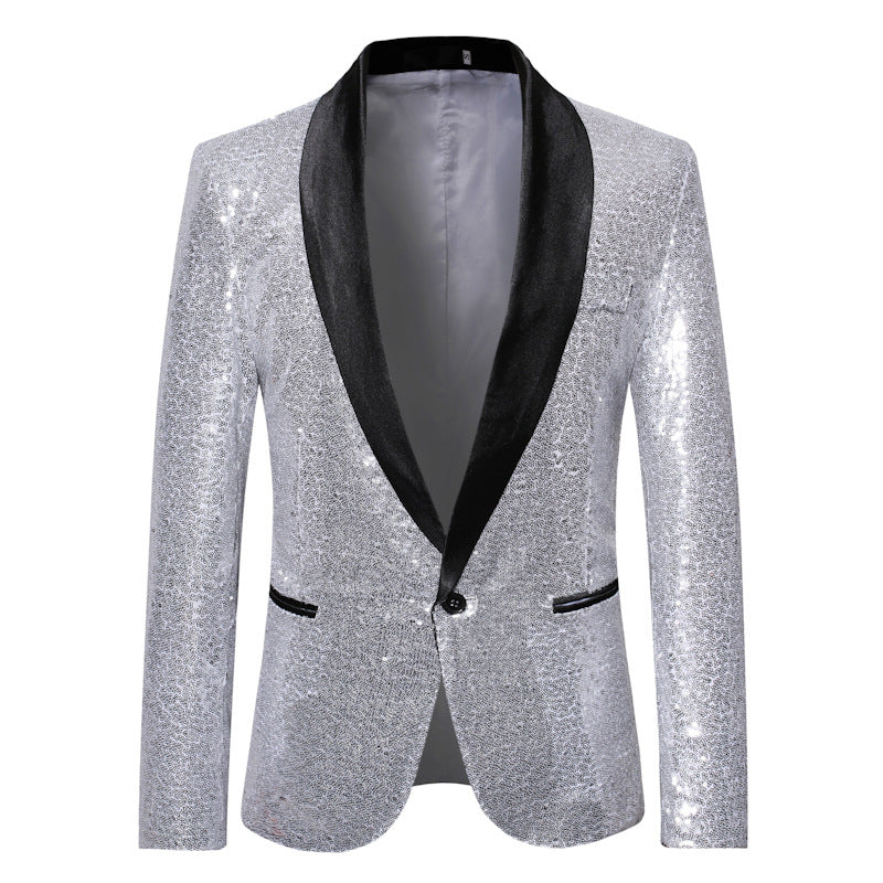 Men’s Sequined Casual Dance Suit