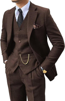 Men’s Herringbone Slim-Fit Suit