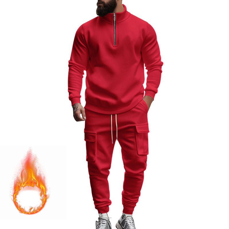Men’s American Style Fleece-Lined Zipper Jacket