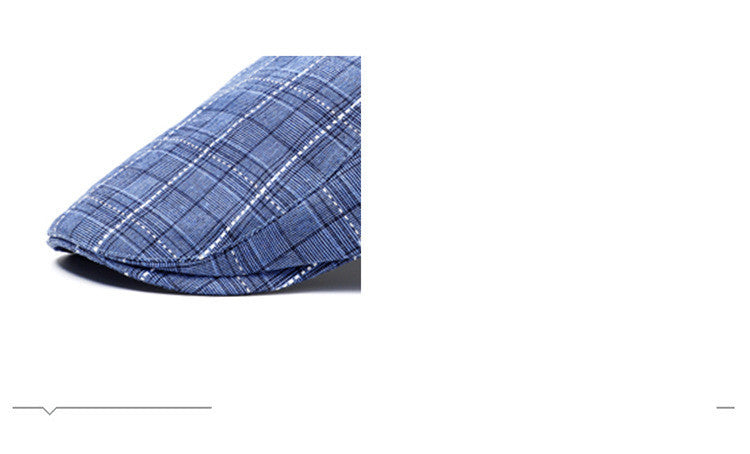 Plaid Pattern Baseball Cap with Forward Design