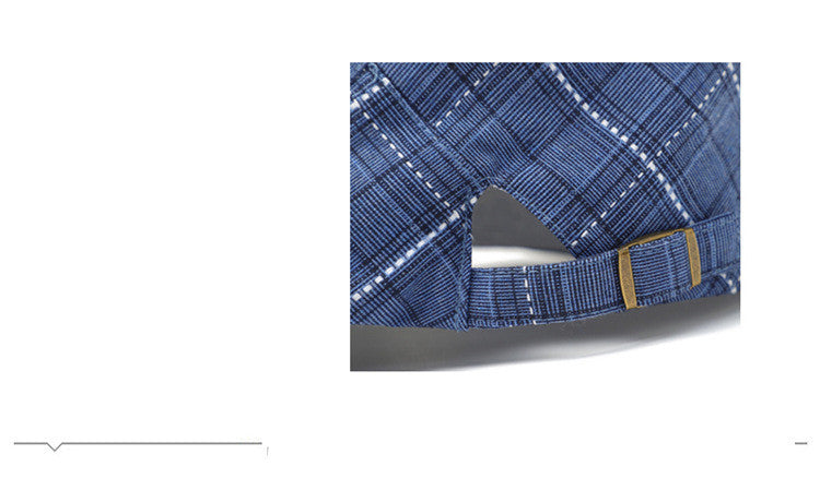 Plaid Pattern Baseball Cap with Forward Design