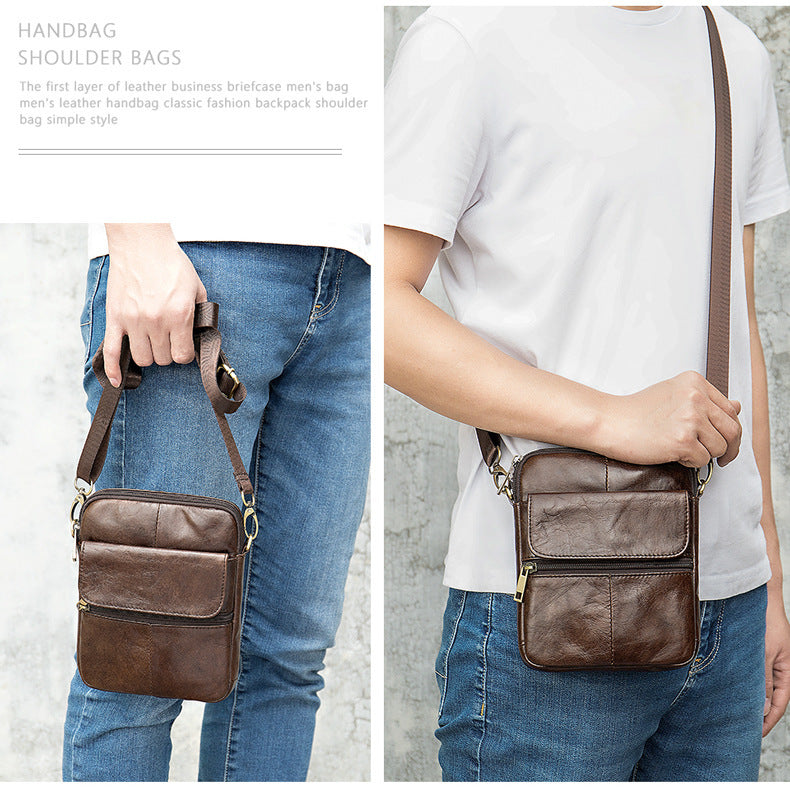 Genuine Leather Crossbody & Large Bag for Man