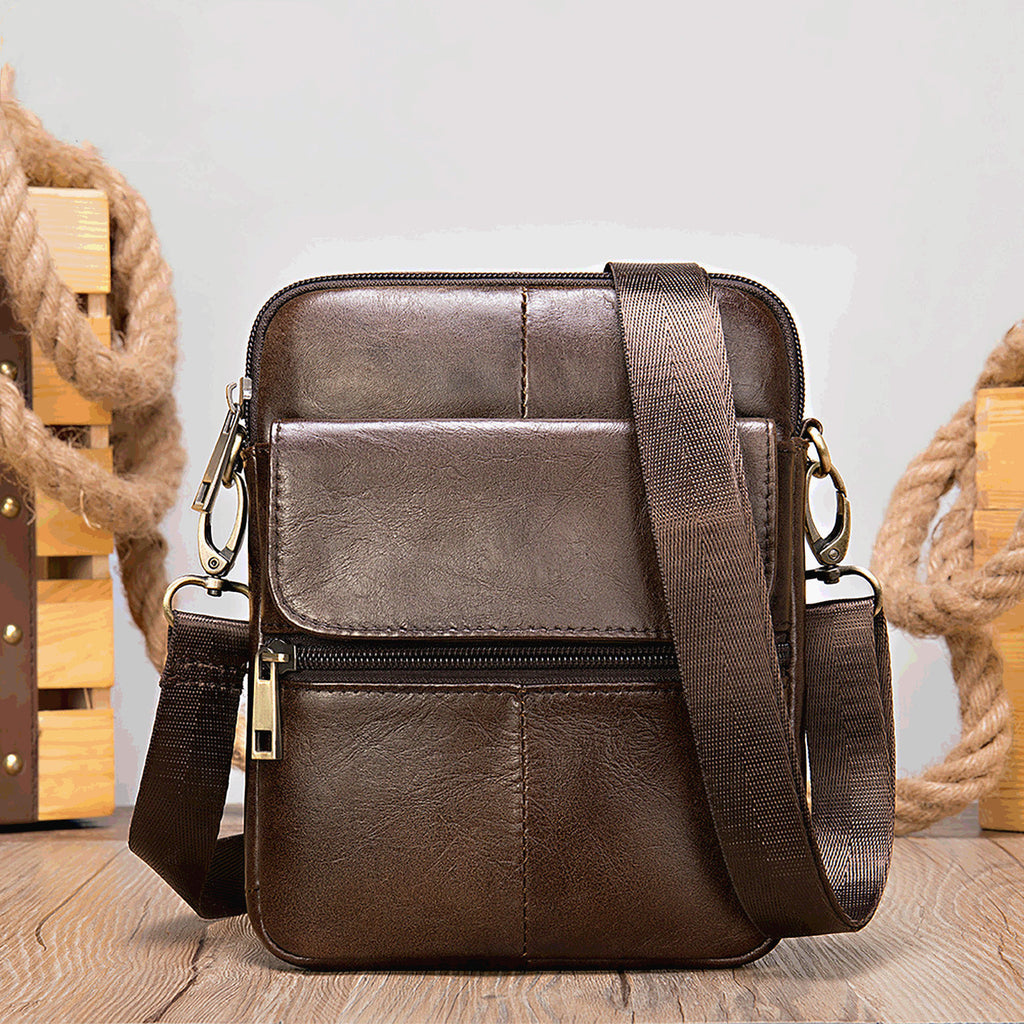 Genuine Leather Crossbody & Large Bag for Man