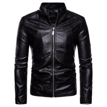 Men’s Stand-Collar Leather Motorcycle Jacket