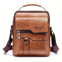 Unisex Textured Business Shoulder Bag for Men
