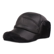 Windproof Warm Leather Cap for Men