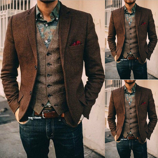 Men’s Modern Two-Piece Vest and Pants Set