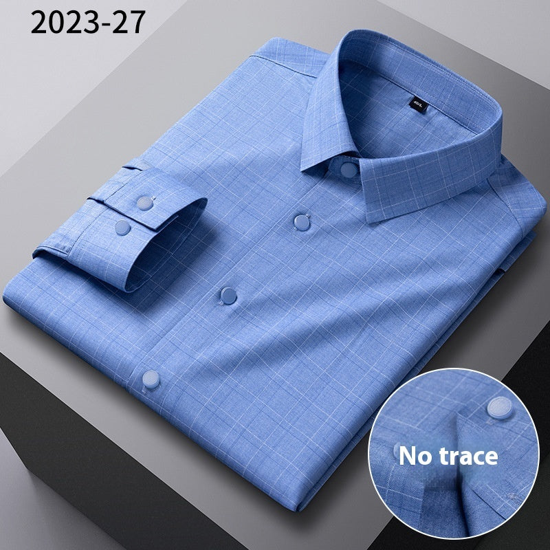 Men’s Striped Bamboo Fiber Long-Sleeve Shirt