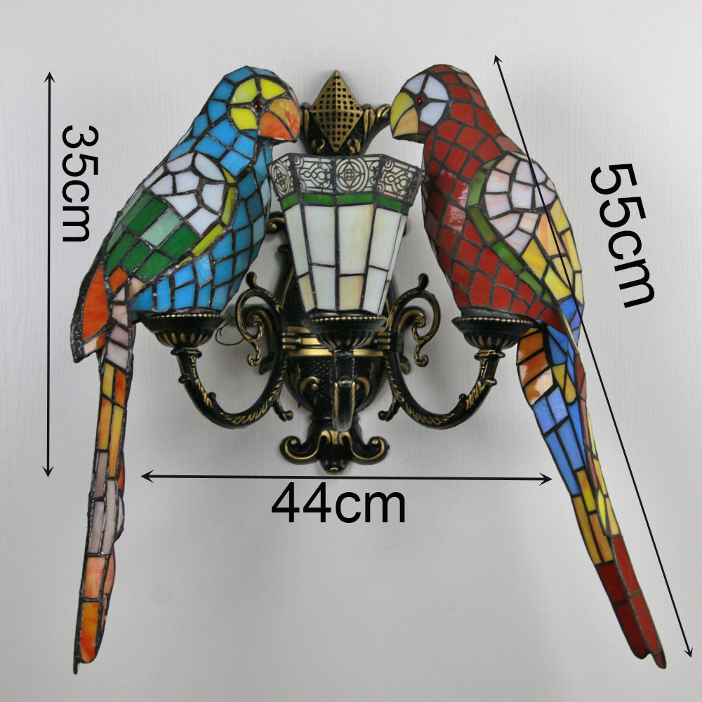 Unique Colorful Multi-Head Parrot Design Lampshade