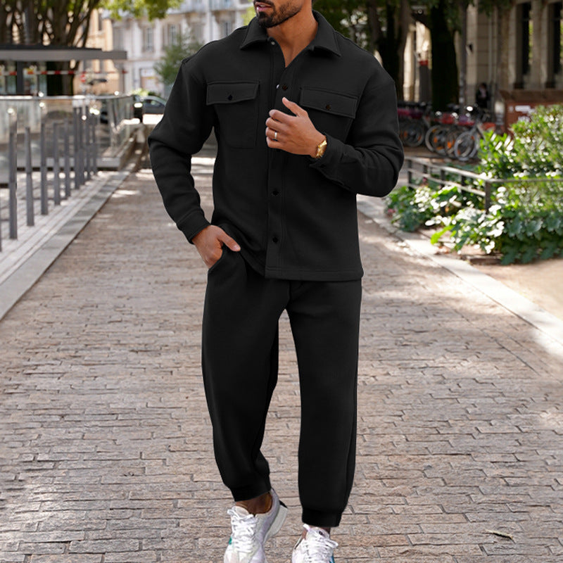 Men’s Classic Suede Single-Breasted Suit