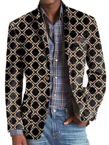 Men’s Classic Striped Plaid Suit