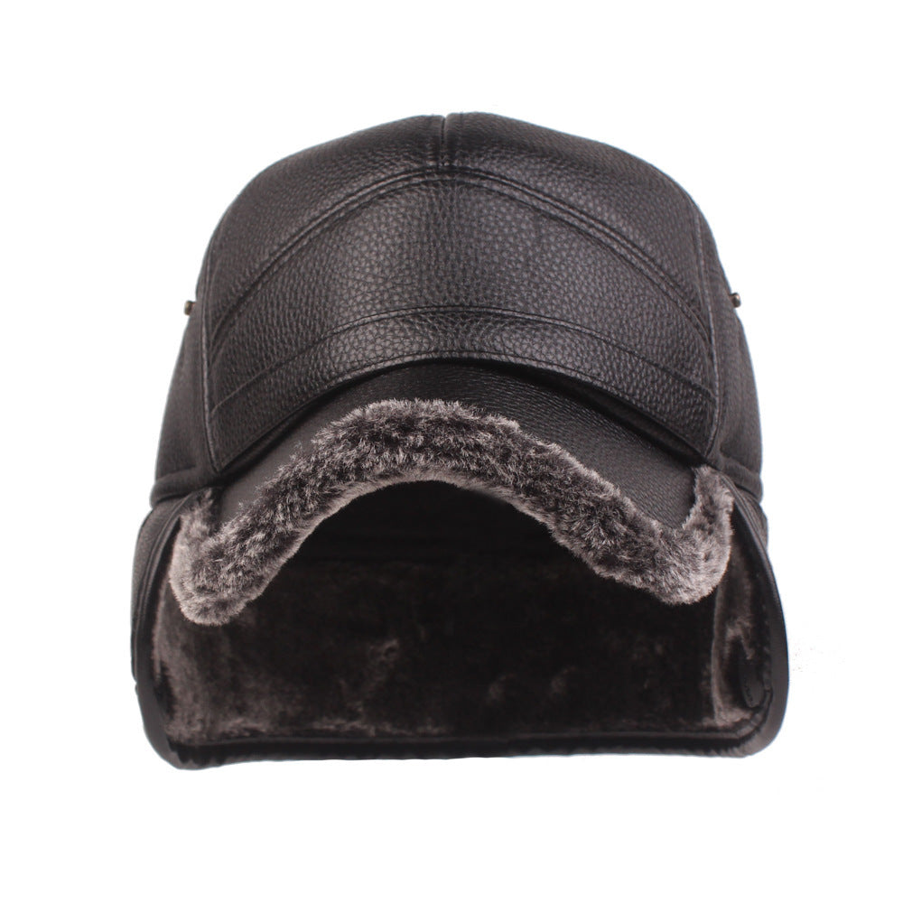 Windproof Warm Leather Cap for Men