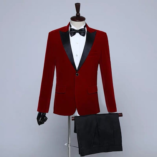 Men’s  Velvet Jacket for Stage Performance