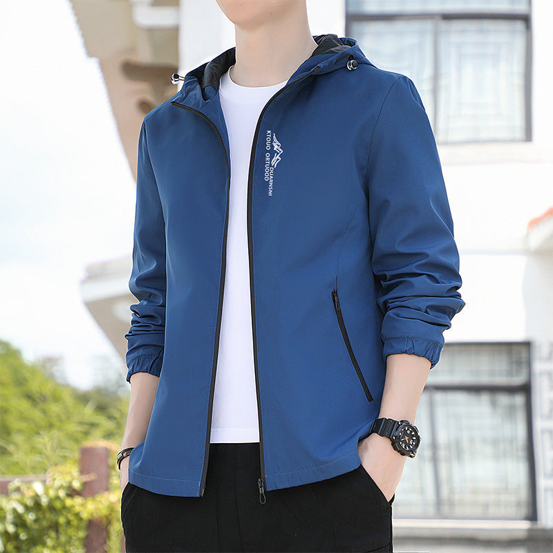 Men’s Quick-Drying Hooded Zipper Jacket