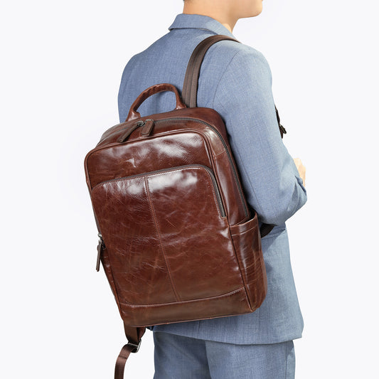 Men’s Genuine Leather Business Backpack