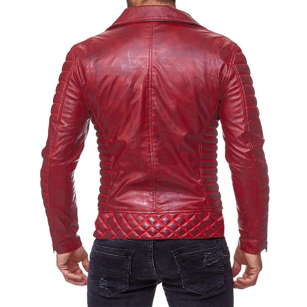 Men’s Zippered PU Leather Jacket