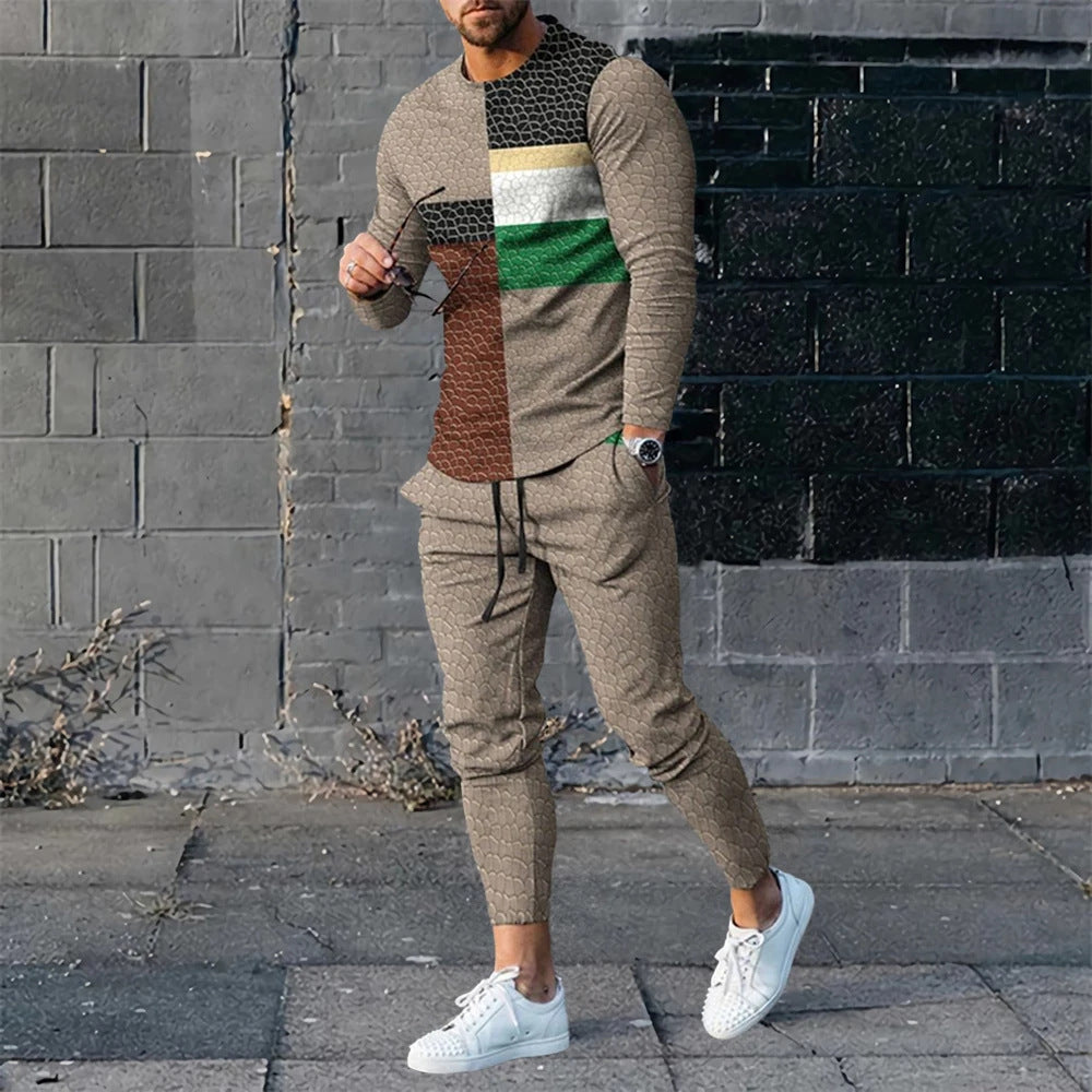 Men’s Trendy 3D Digital Print Casual Set