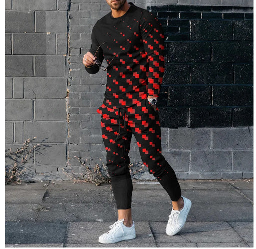 Men’s Round Neck Long Sleeve Two-Piece Set