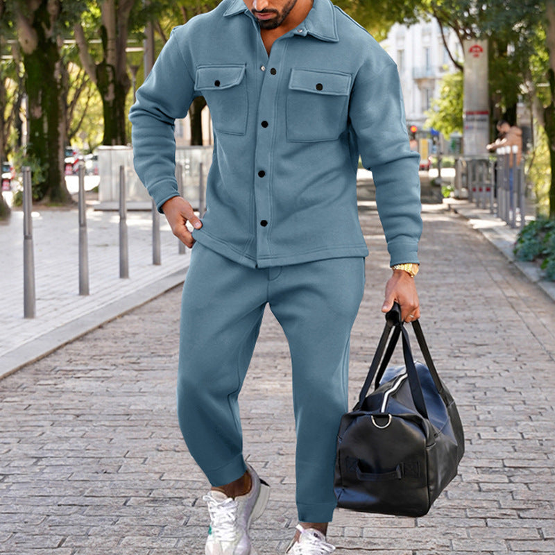 Men’s Classic Suede Single-Breasted Suit