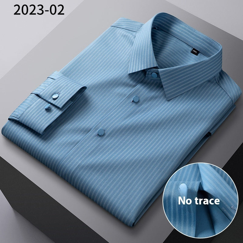 Men’s Striped Bamboo Fiber Long-Sleeve Shirt