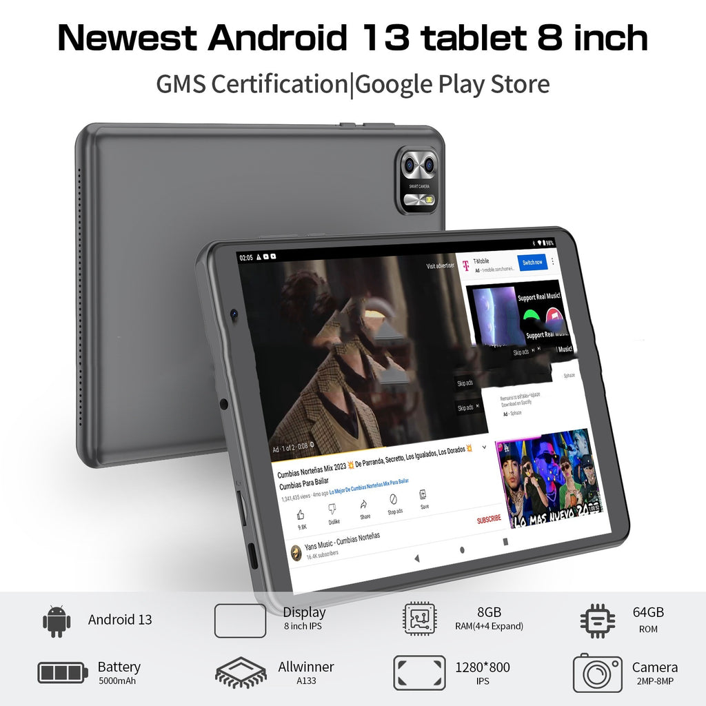 Portable 8-Inch Smart Android Tablet