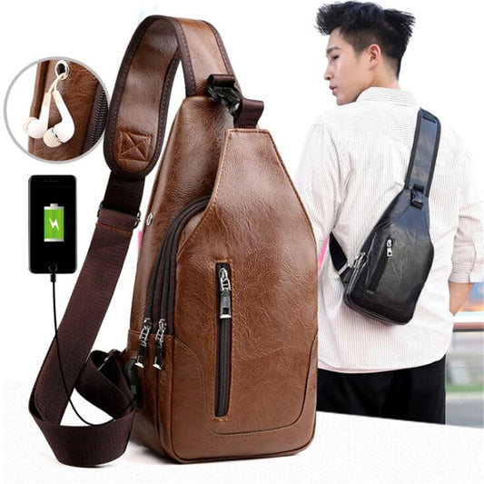 Men’s Luxury Leather Chest Bag