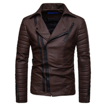 Men’s Zippered PU Leather Jacket