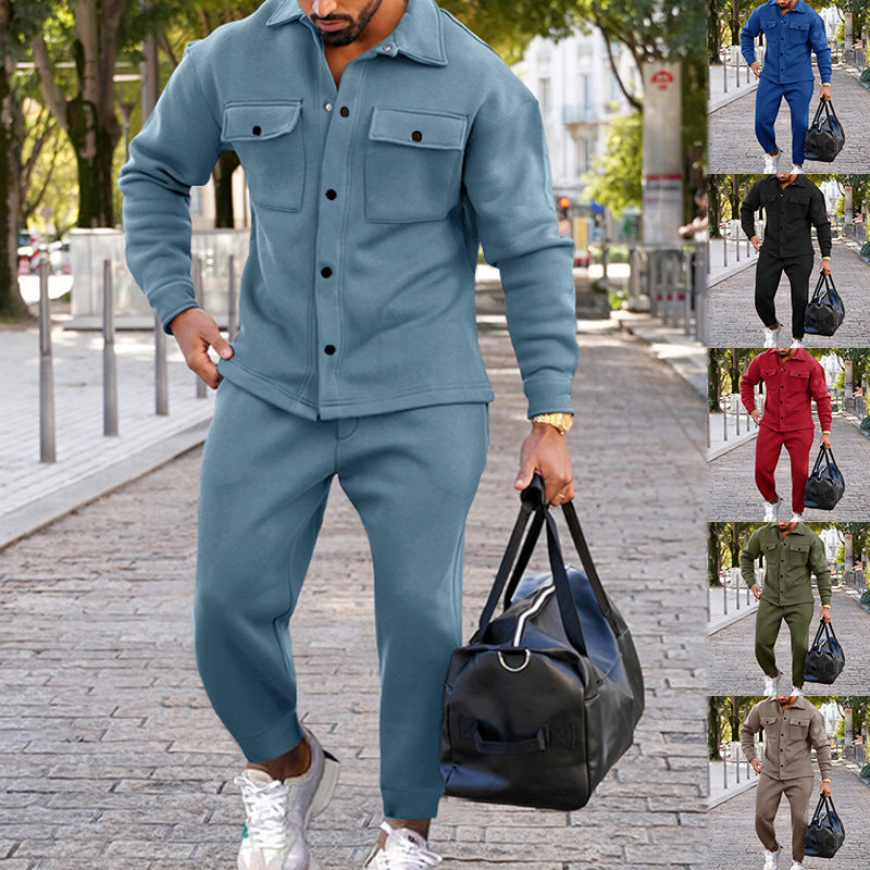 Men’s Classic Suede Single-Breasted Suit