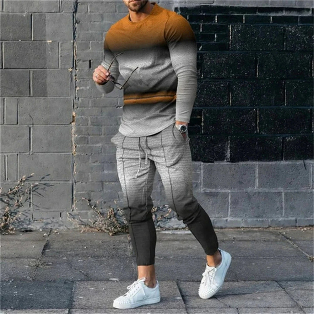 Men’s Trendy 3D Digital Print Casual Set