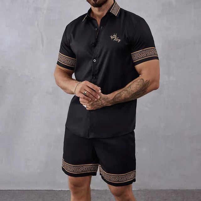 Men’s Summer Vacation Wear Two-Piece Set