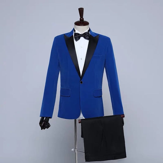 Men’s  Velvet Jacket for Stage Performance