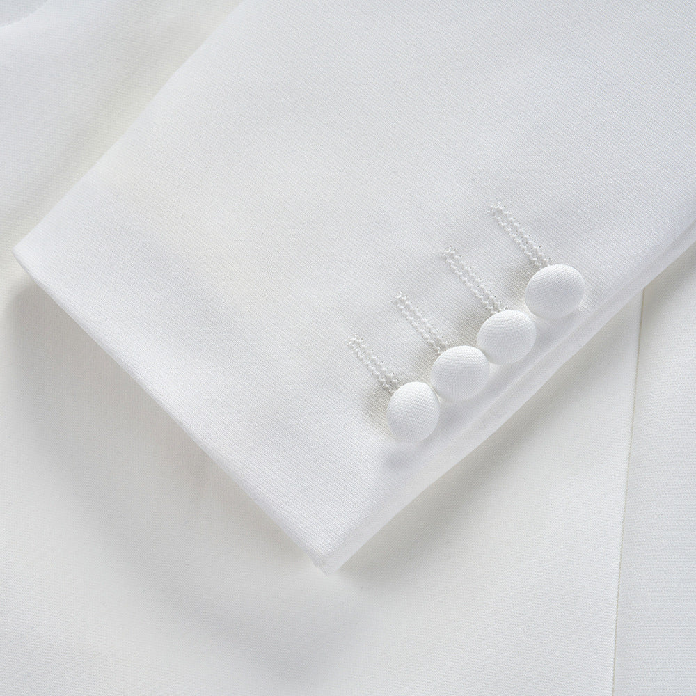 White Zhongshan Suit Set for Men