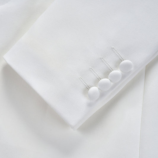 White Zhongshan Suit Set for Men