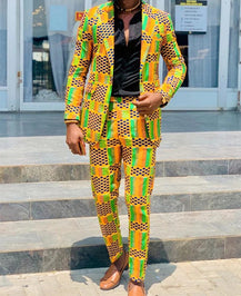 Stylish Two-Piece Digital Print Suit