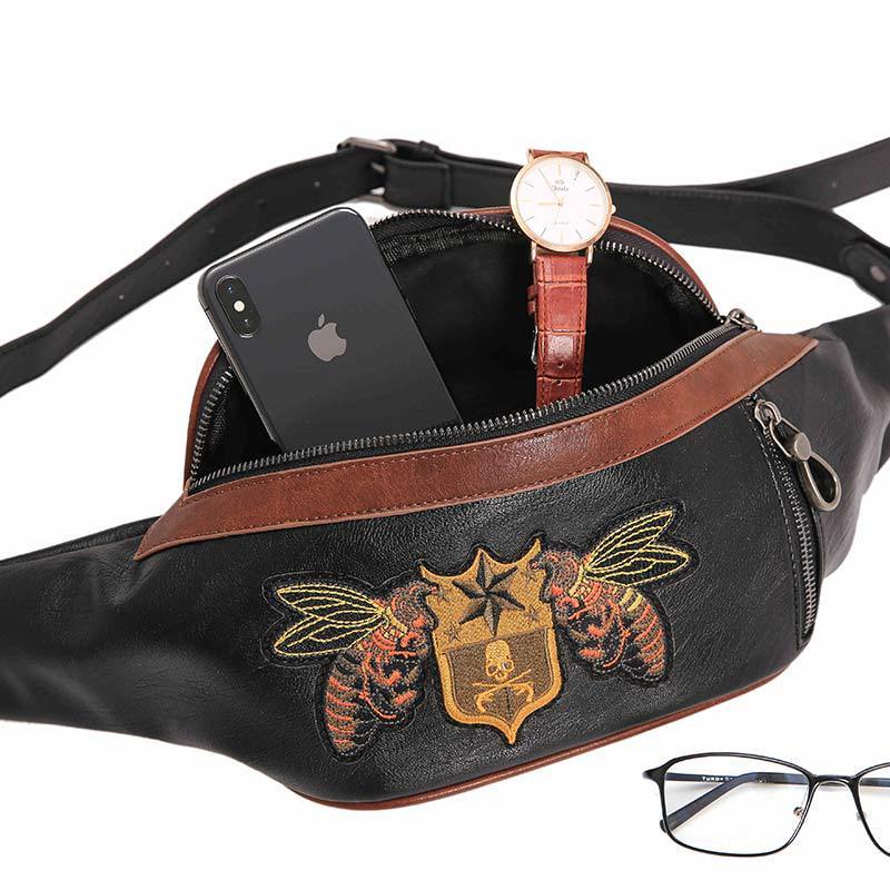 Small Leather Streetwear Bag for Men & Women
