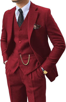 Men’s Herringbone Slim-Fit Suit
