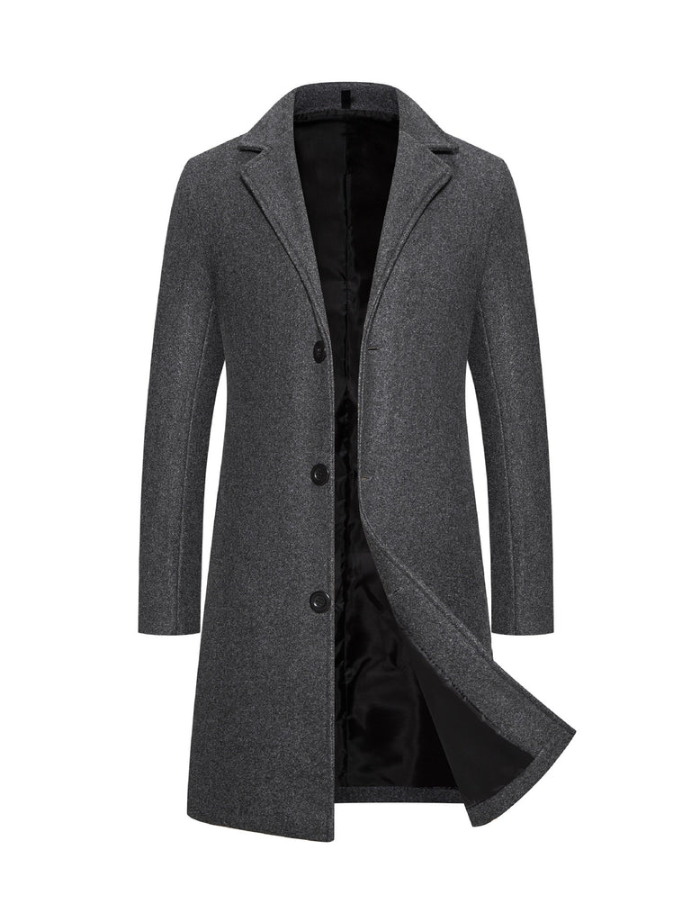 Long Single-Breasted Windbreaker Jacket