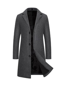 Long Single-Breasted Windbreaker Jacket