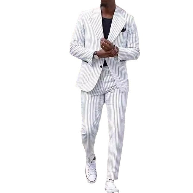American Style Men’s White Business Suit