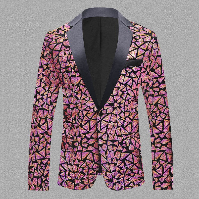 Men’s Velvet Sequined Performance Suit